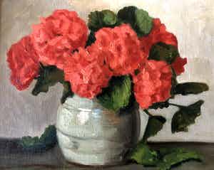 Arnold van de Laar - PRACHTIG GESIGNEERD STILLEVEN -"HORTENSIA IN KEULSE POT " verkocht voor € 85!