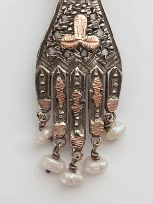Antieke Chichkhan hamsa hanger hand van Fatima. Zilver, goud, diamanten, parels kopen? Bied vanaf 450!