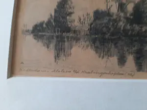 Jaap Lindeijer - Ets, Rotterdam, Molen a/d Kralingscheplas. kopen? Bied vanaf 35!