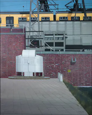 Kees Balvers - Acryl op doek, Verboden toegang - Ingelijst kopen? Bied vanaf 150!