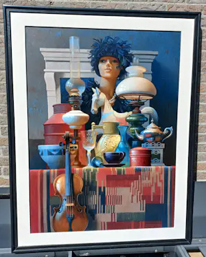 Co Cordèl - Stilleven, olieverf op hardboard (mooi ingelijst, zeer groot) kopen? Bied vanaf 1750!