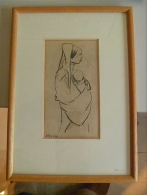 Buy Herman Gouwe - maternite : originele tekening van moeder met baby? Bid from 170!