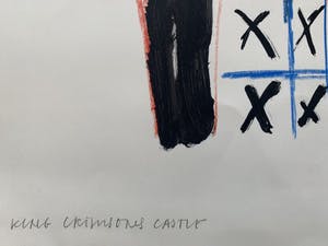 Bert Vredegoor - gemengde techniek op papier - 'King Crimsons castle' - 1984 (UNIEK WERK) kopen? Bied vanaf 1!