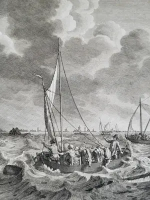 Noach van der Meer - Gezicht in de koekoek, bij Kampen, in de overstrooming, den 15den November 1775 kopen? Bied vanaf 50!