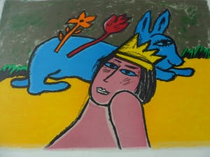 Corneille - Zeefdruk: La reine du Monde - 1998. kopen? Bied vanaf 225!