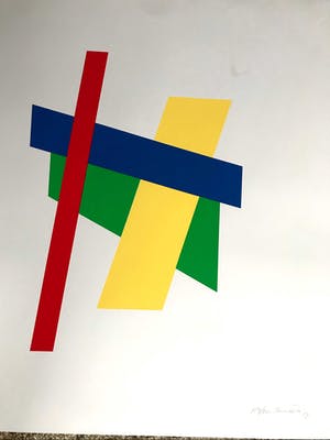 Bob Bonies - & Frans Molenaar: Abstracte compositie - Modeontwerp 2x handgesigneerd 1989 kopen? Bied vanaf 100!