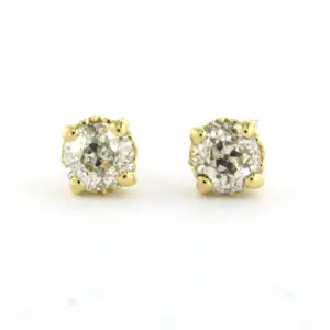 Acheter18k geel gouden solitair oorknoppen met Bolsjewiek geslepen diamant tot. 1.00ct? Enchérissez de 650!