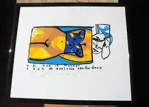 Herman Brood - Zeefdruk, "de zeelucht van Uw doos" verkocht voor € 225!