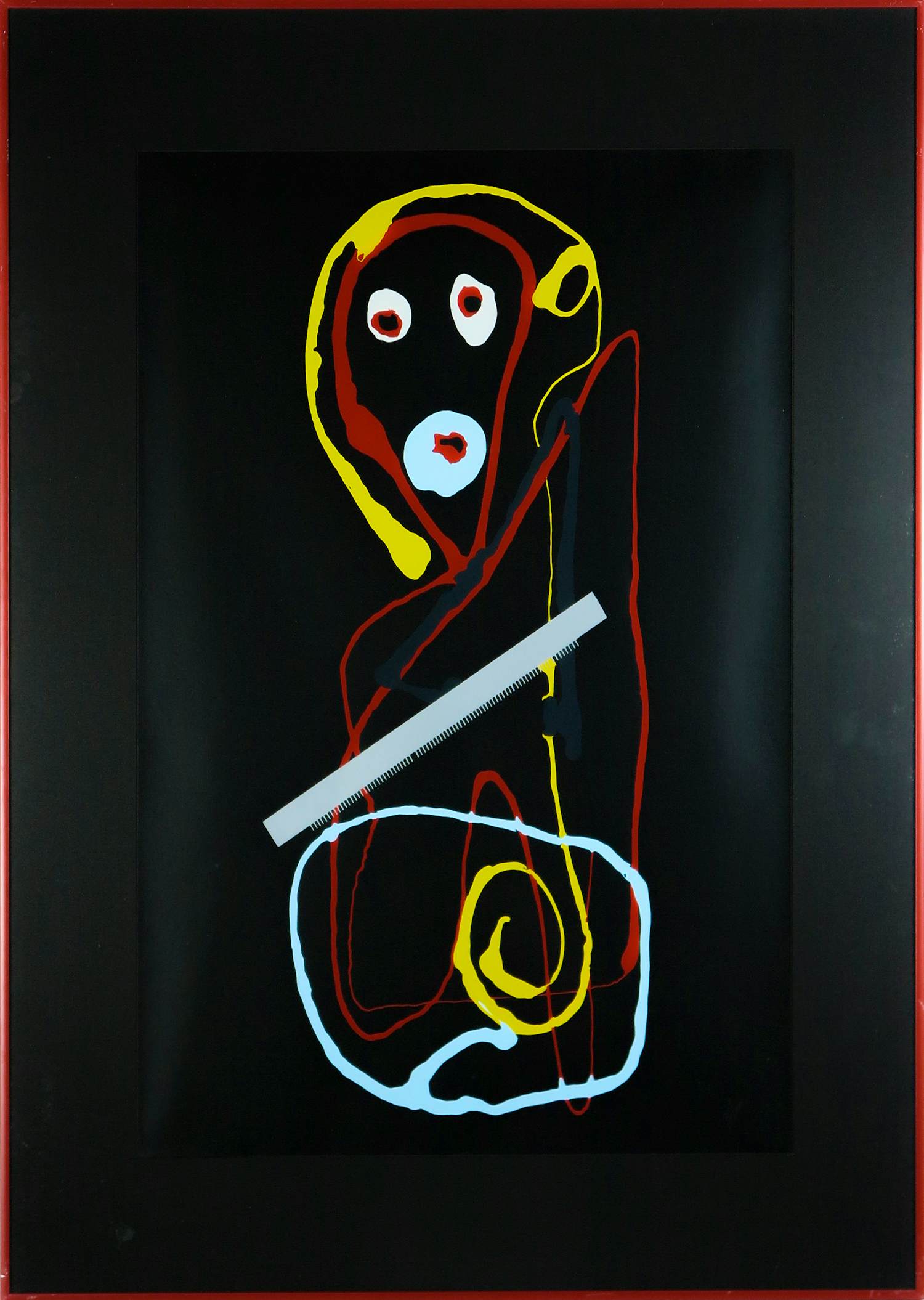 Theos - Zeefdruk op papier, Happy Family 2 - Ingelijst kopen? Bied vanaf 35!