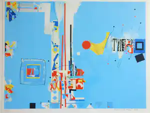 Sam Middleton - "HARMONICS " / KLEURZEEFDRUK / 73x93cm / KADER / SIG / 1999 verkocht voor € 75!