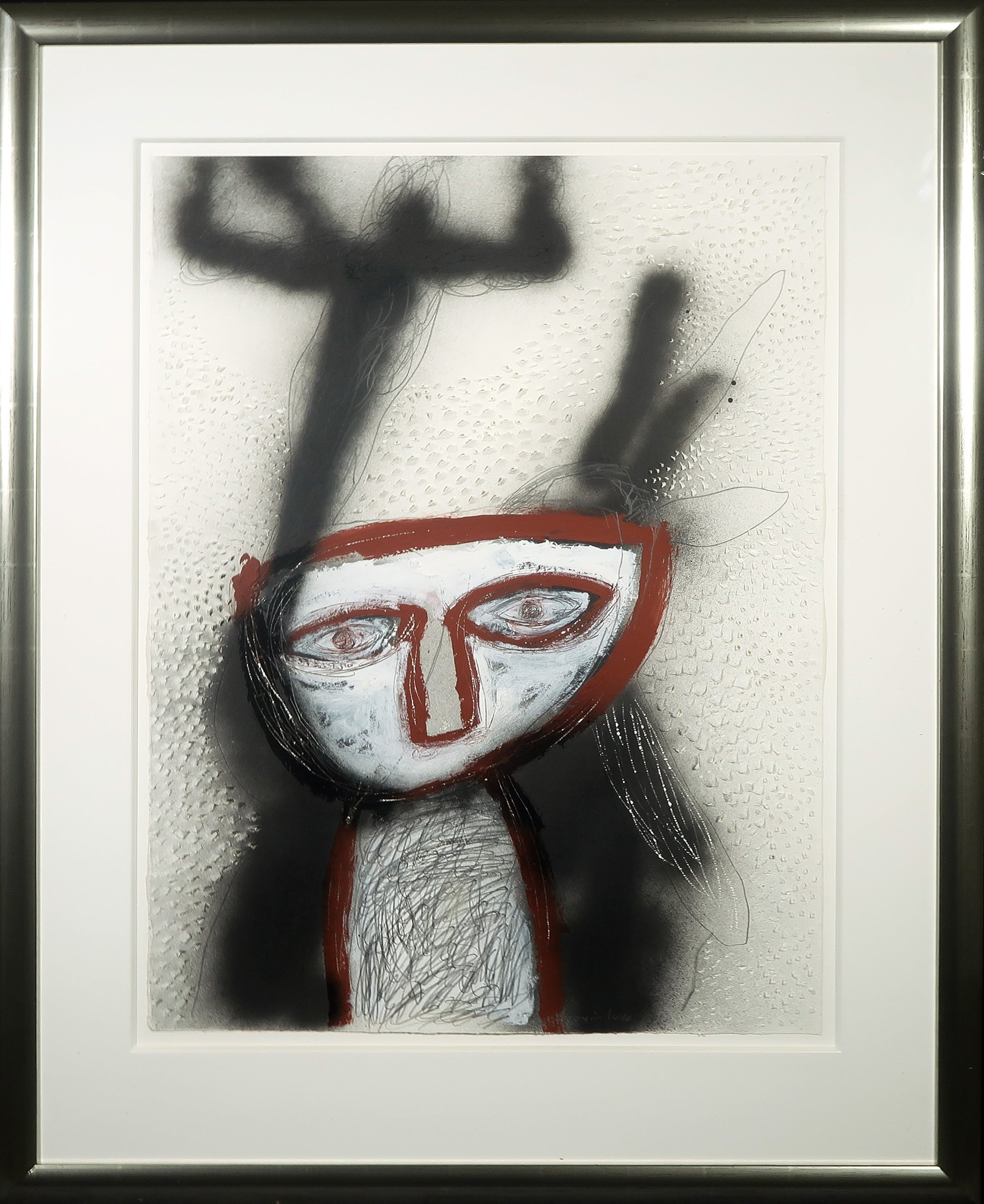 Toyin Loye - Gemengde techniek op papier, Bush Spirit - Ingelijst (Groot) kopen? Bied vanaf 300!