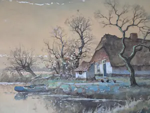 Jan van der Heijden - Plasgezicht. Boerderij. Roeiboot. kopen? Bied vanaf 69!