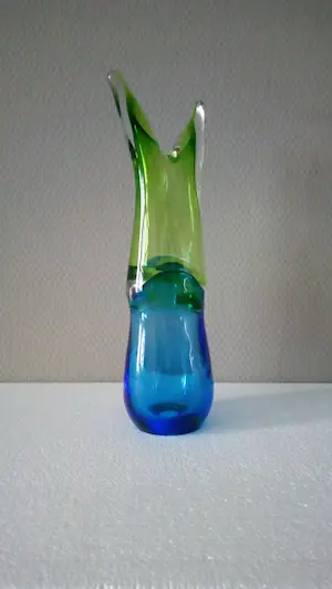Paul Spannenberg - Groen en blauw glas object - Unicum - Gesigneerd kopen? Bied vanaf 150!