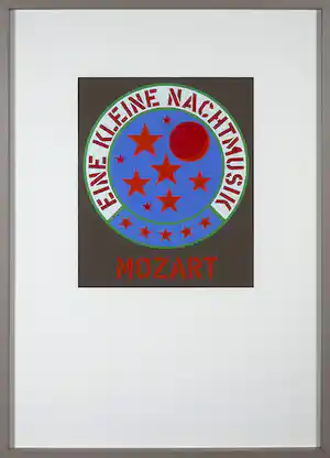 Robert Indiana - Zeefdruk, Eine Kleine Nachtmusik / Mozart - Ingelijst verkauft für € 100!