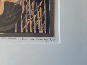 Wim van Broekhoven - Zeefdruk, Titel, De droom van de koning. kopen? Bied vanaf 30!