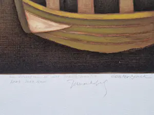 Jean Oosterlynck - Grote 1976 - kleurenlitho "BATEAUX A NUIT" met persoonl. opdracht kopen? Bied vanaf 41!