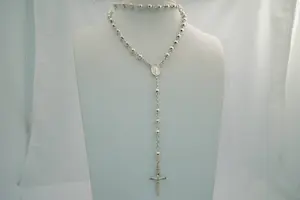 15- Fraai massief 2e gehalte zilveren Rozenkrans & Madonna collier - GROOT! kopen? Bied vanaf 120!
