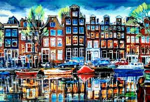 Elena Polyakova - Een gracht in Amsterdam verkocht voor € 65!