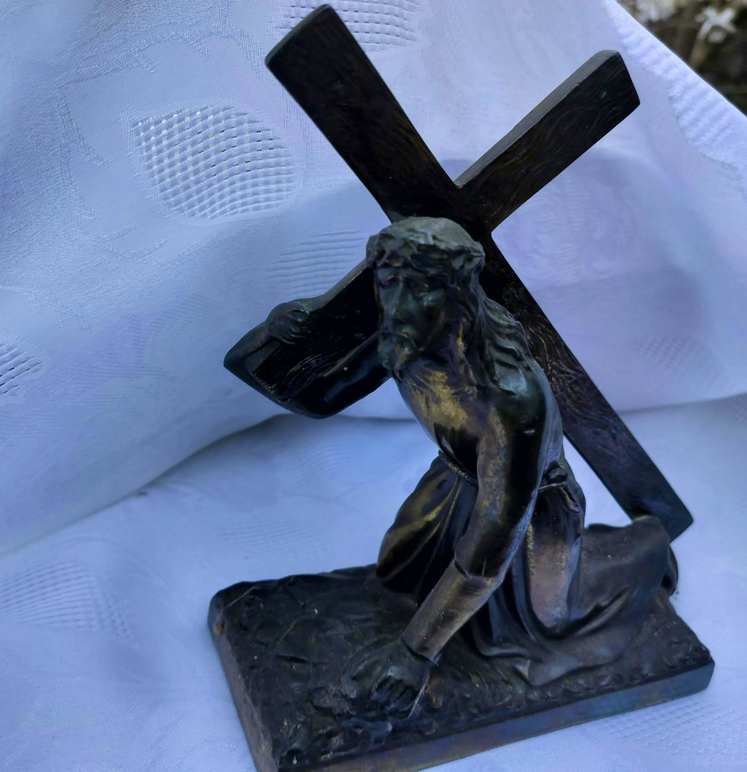 Brons (Onbekend) - Jesus met kruis kopen? Bied vanaf 10!