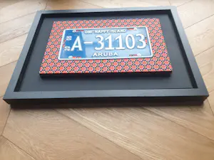 Jan Henderikse - Zero - Nummerbord op stof - 41 x 57 x 4 cm kopen? Bied vanaf 1350!