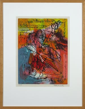 Mohamed Quraish - Zeefdruk, Sunswimming - Ingelijst kopen? Bied vanaf 20!