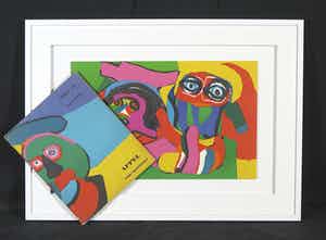 Karel Appel - Gesigneerde litho uit de uitgave Ariel 19 / Superpositions - Ingelijst verkocht voor € 1!