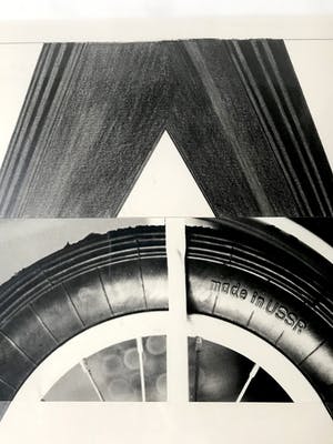 Marc van der Marck - Composition With Wheel No. 3 - Litho Foto Collage - Handgesigneerd kopen? Bied vanaf 35!