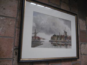 Hermanus Koekkoek (jr.) - "Stad aan rivier"- fraai ingelijste grote aquarel kopen? Bied vanaf 250!