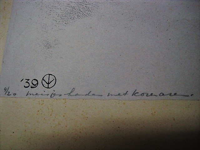 Aart van Dobbenburgh - Zeer bep. Oplage ! 1937 Litho "Meisjeshanden met Korenaren" gesigneerd kopen? Bied vanaf 1!