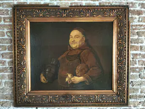 AcheterNiet of onleesbaar gesigneerd - Monnik of kok met attributen - Duitse school? Enchérissez de 1!