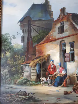 Dirk Jan van Vreumingen - stadsgezicht met 2 personen kopen? Bied vanaf 400!