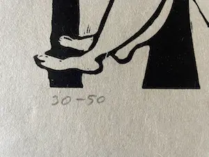 Gene Eggen - Houtsnede, Zonder titel kopen? Bied vanaf 20!