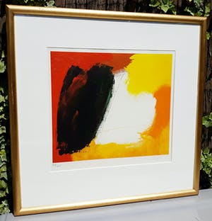 Eugene Brands - Abstracte compositie, zeefdruk (mooi ingelijst) kopen? Bied vanaf 175!