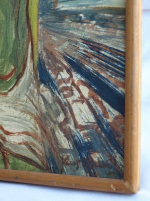 Klaas Pijlman - Olieverf op paneel , Jezus: “STOP” – gesigneerd – ca 1970 kopen? Bied vanaf 50!