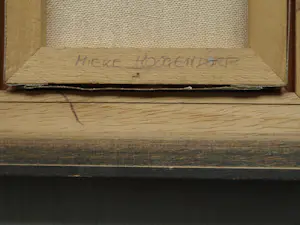 Mieke Hoogendorp - Naïeve schilderkunst , Ingelijst schilderijtje, Konijntje – 1984 kopen? Bied vanaf 40!