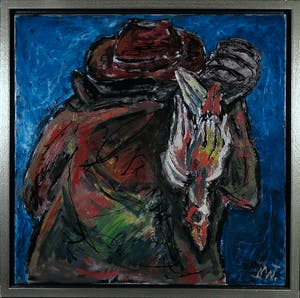 Martin van Wordragen - Olieverf op doek, Stroper met buit - Ingelijst (Groot) kopen? Bied vanaf 250!