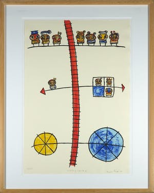 Toyin Loye - Zeefdruk, Moving space I - Ingelijst kopen? Bied vanaf 50!