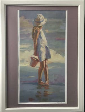 Niet of onleesbaar gesigneerd - Meisje aan het strand kopen? Bied vanaf 1!