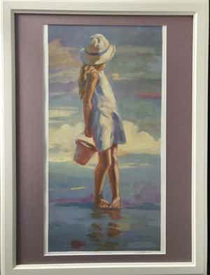 Niet of onleesbaar gesigneerd - Meisje aan het strand verkocht voor € 1!