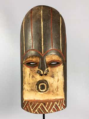 Luba - Tribal used African mask from the Luba - Congo. verkocht voor € 35!