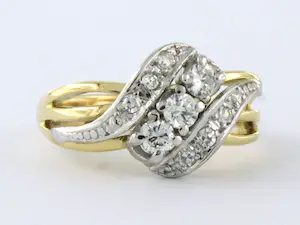 18k gouden ring met briljant en single cut geslepen diamant 0.43ct - rm 16.5 kopen? Bied vanaf 550!