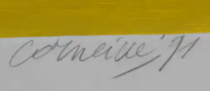 Corneille - Ingelijste zeefdruk: femme et oiseau au volcan - 1991(zeer groot werk!) kopen? Bied vanaf 1500!