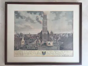 AcheterNiet of onleesbaar gesigneerd - Gezigt van den brand in den toren te Zwolle? Enchérissez de 1!