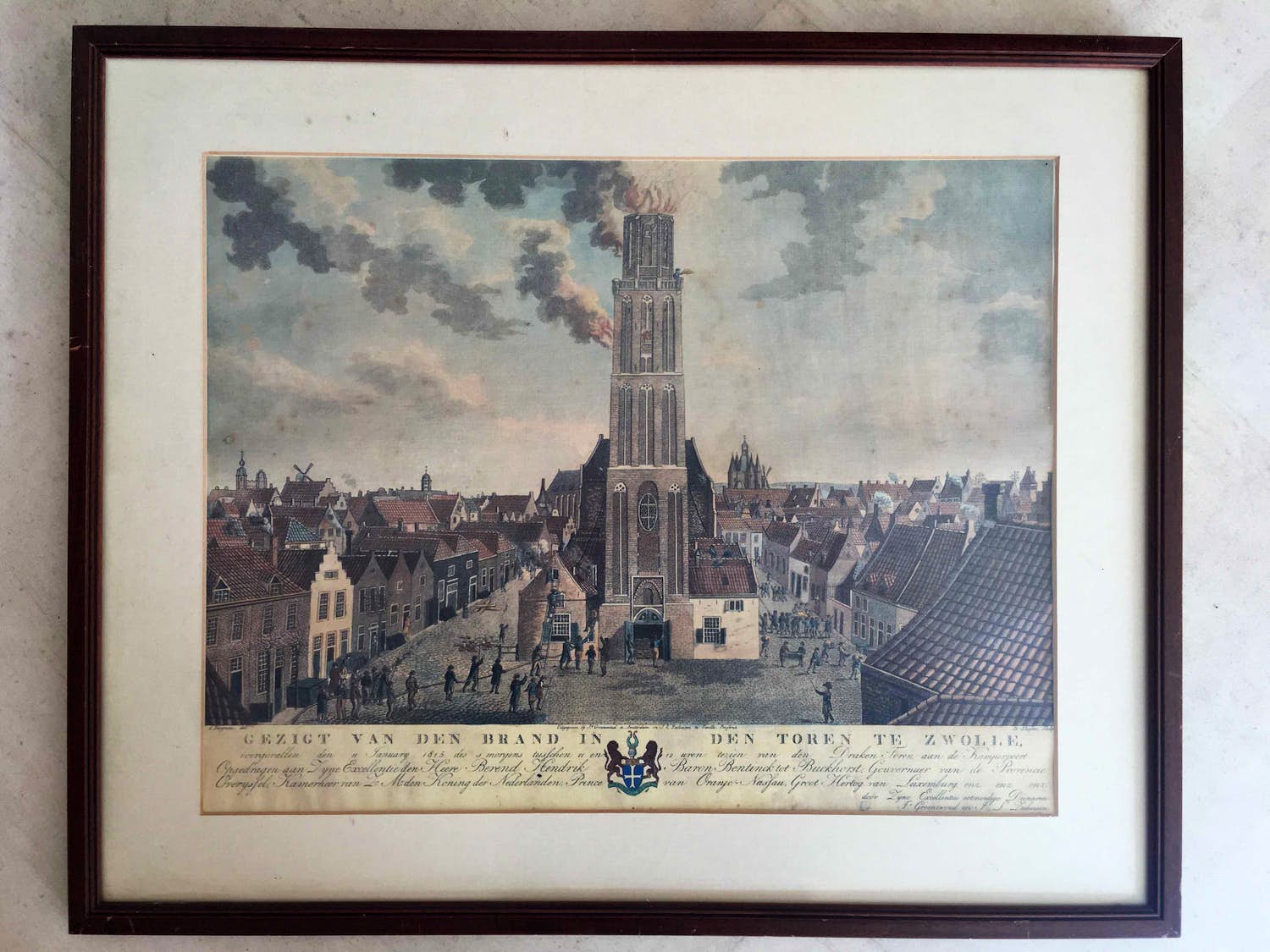 Niet of onleesbaar gesigneerd - Gezigt van den brand in den toren te Zwolle kopen? Bied vanaf 1!