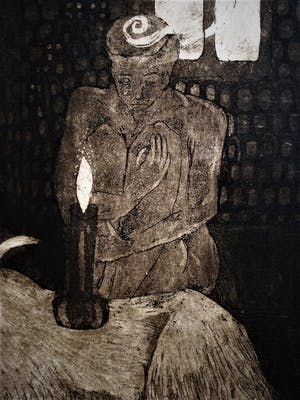 Nel Kleijn - Fraaie Ets/Aquatint uit 1979 - 1e staat - "Meditatie" gesigneerd kopen? Bied vanaf 10!
