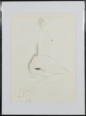 Theo Beerendonk - Lot van twee pentekeningen, Naakt kopen? Bied vanaf 70!