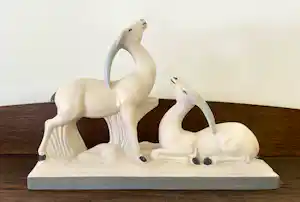 AcheterCharles Lemanceau - Art Deco Keramiek Beeld - 'Gazellen'? Enchérissez de 120!