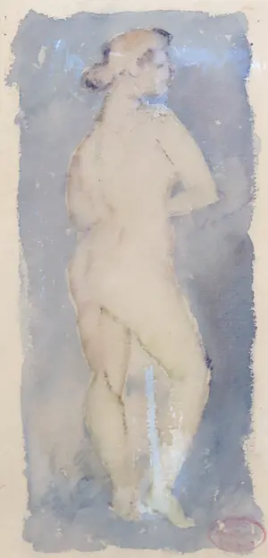 Albert Neuhuys - Aquarel, Staand naakt kopen? Bied vanaf 50!