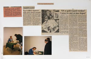 Daan van Golden - Offset, Blauwe vleugel met gezicht - Ingelijst kopen? Bied vanaf 150!