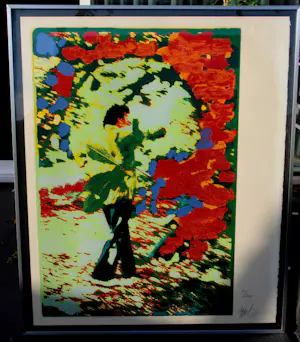 Karel Appel - Ingelijste zeefdruk: Wednesday(wandelende Karel Appel) kopen? Bied vanaf 225!